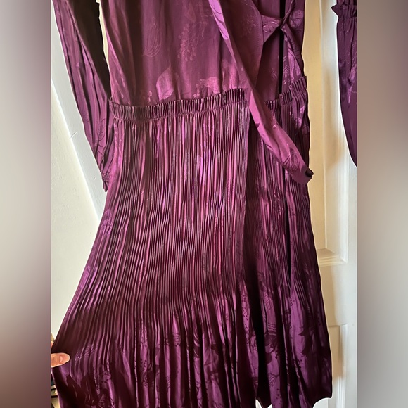Current Air, Mila Midi Wrap dress, NWT, in eggplant shade from anthropology - Picture 7 of 7